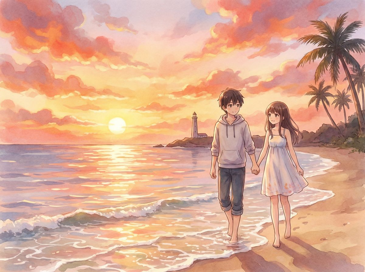 每日大赛动漫-海边夕阳物语